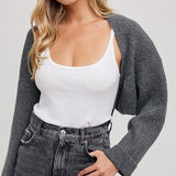 Bolero Shrug - Grey-Sweater- Hometown Style HTS, women's in store and online boutique located in Ingersoll, Ontario