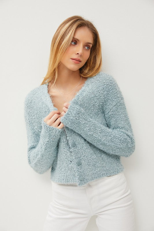Snug Fuzzy Cardigan - Mint-cardigan- Hometown Style HTS, women's in store and online boutique located in Ingersoll, Ontario
