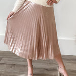 Pleated Midi Skirt - Blush-Skirt- Hometown Style HTS, women's in store and online boutique located in Ingersoll, Ontario