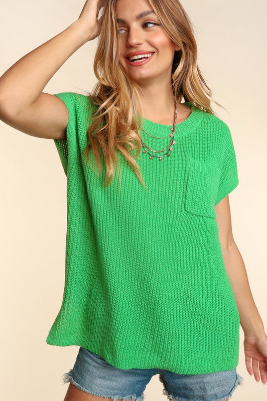Dolman Oversized Sweater Top - Kelly Green-Shirts & Tops- Hometown Style HTS, women's in store and online boutique located in Ingersoll, Ontario