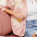 Floral Sweater Cardigan - Pink-Sweater- Hometown Style HTS, women's in store and online boutique located in Ingersoll, Ontario