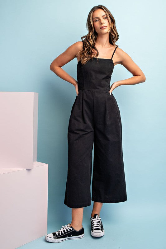 Cotton Jumpsuit - Ash Black-Jumpsuits & Rompers- Hometown Style HTS, women's in store and online boutique located in Ingersoll, Ontario