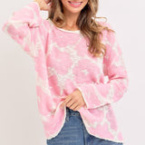 Floral Spring Knit Sweater - Pink-Sweater- Hometown Style HTS, women's in store and online boutique located in Ingersoll, Ontario