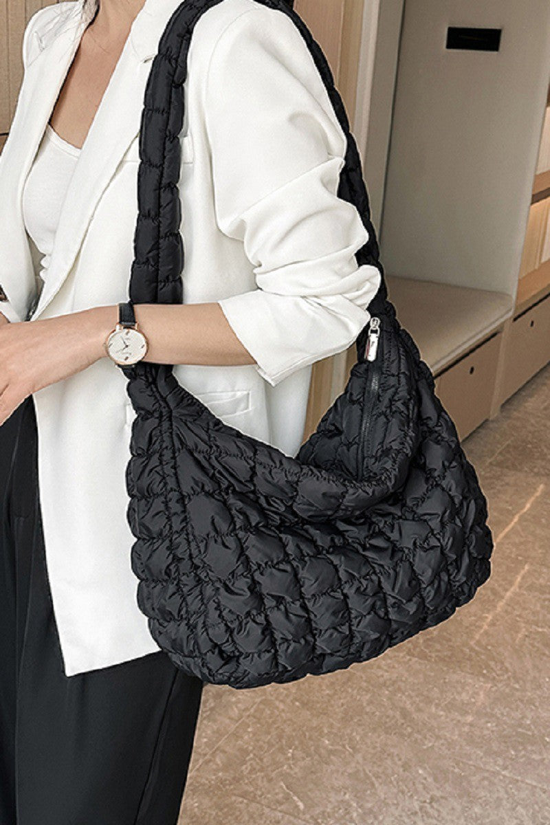 Puff Quilted Shoulder Bag-Handbags- Hometown Style HTS, women's in store and online boutique located in Ingersoll, Ontario