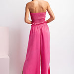 Crop Top & Pants Set - Hot Pink- Hometown Style HTS, women's in store and online boutique located in Ingersoll, Ontario