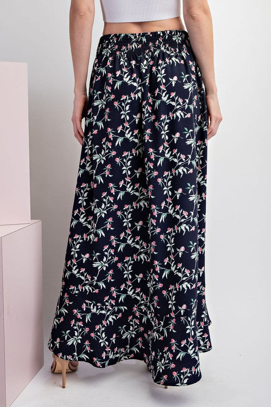 Floral Print Maxi Skirt - Navy-Skirt- Hometown Style HTS, women's in store and online boutique located in Ingersoll, Ontario