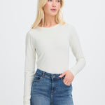 BYPAMILA LS TSHIRT - Off White-Casual Tops- Hometown Style HTS, women's in store and online boutique located in Ingersoll, Ontario