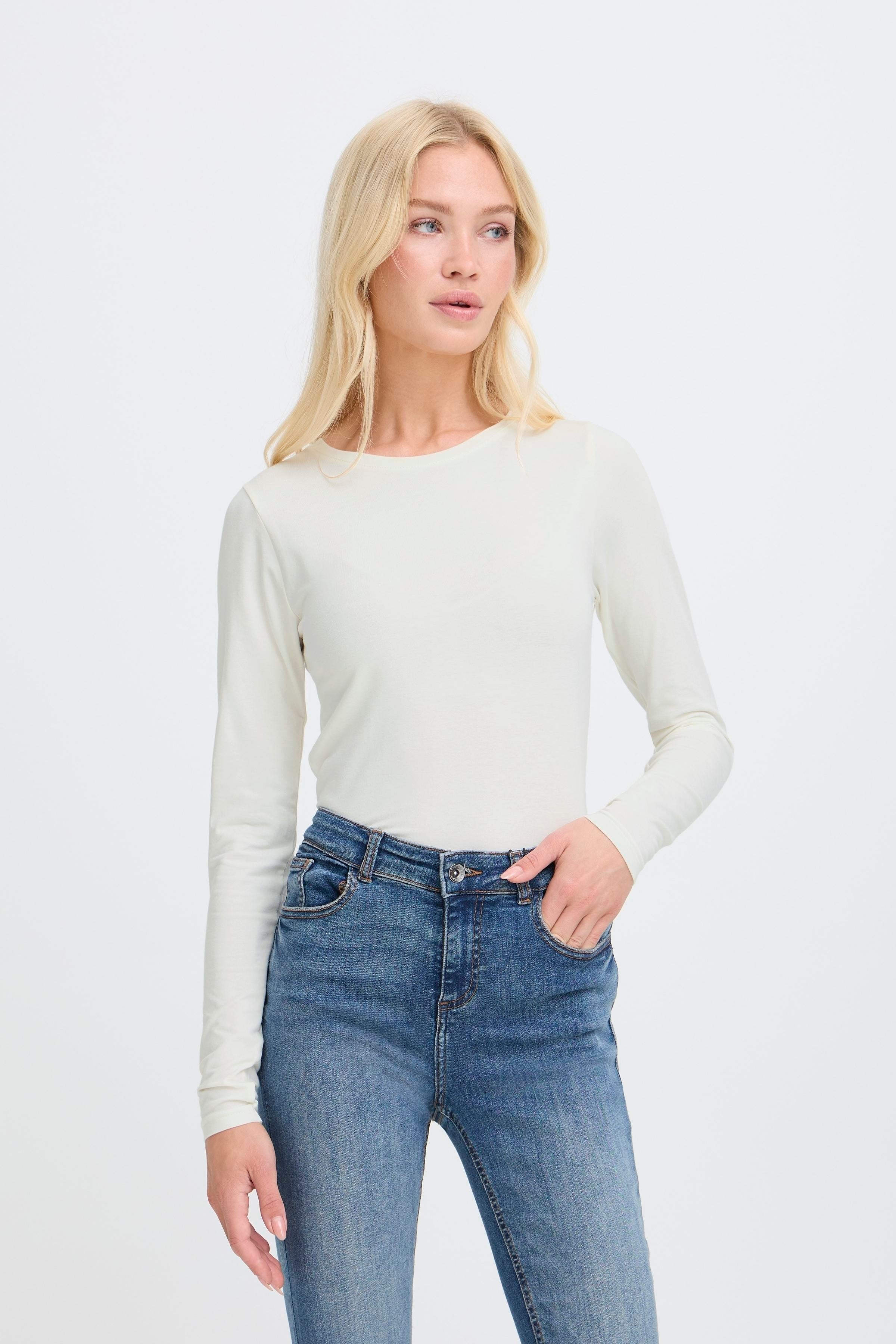 BYPAMILA LS TSHIRT - Off White-Casual Tops- Hometown Style HTS, women's in store and online boutique located in Ingersoll, Ontario