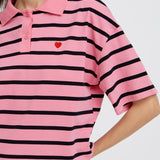 BXPRINTON SS POLOSHIRT - Chateau Rose-Casual Tops- Hometown Style HTS, women's in store and online boutique located in Ingersoll, Ontario
