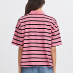 BXPRINTON SS POLOSHIRT - Chateau Rose-Casual Tops- Hometown Style HTS, women's in store and online boutique located in Ingersoll, Ontario