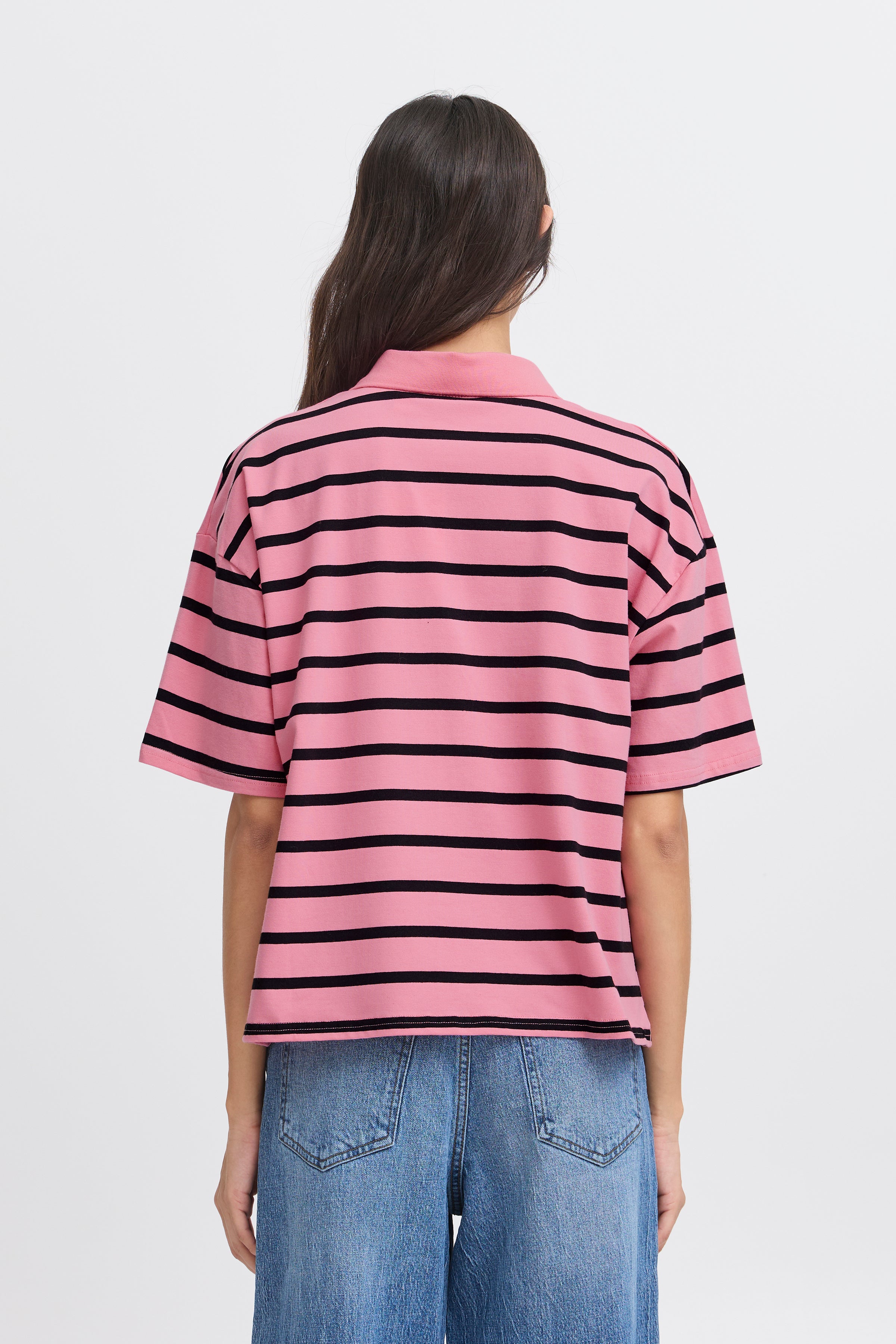 BXPRINTON SS POLOSHIRT - Chateau Rose-Casual Tops- Hometown Style HTS, women's in store and online boutique located in Ingersoll, Ontario