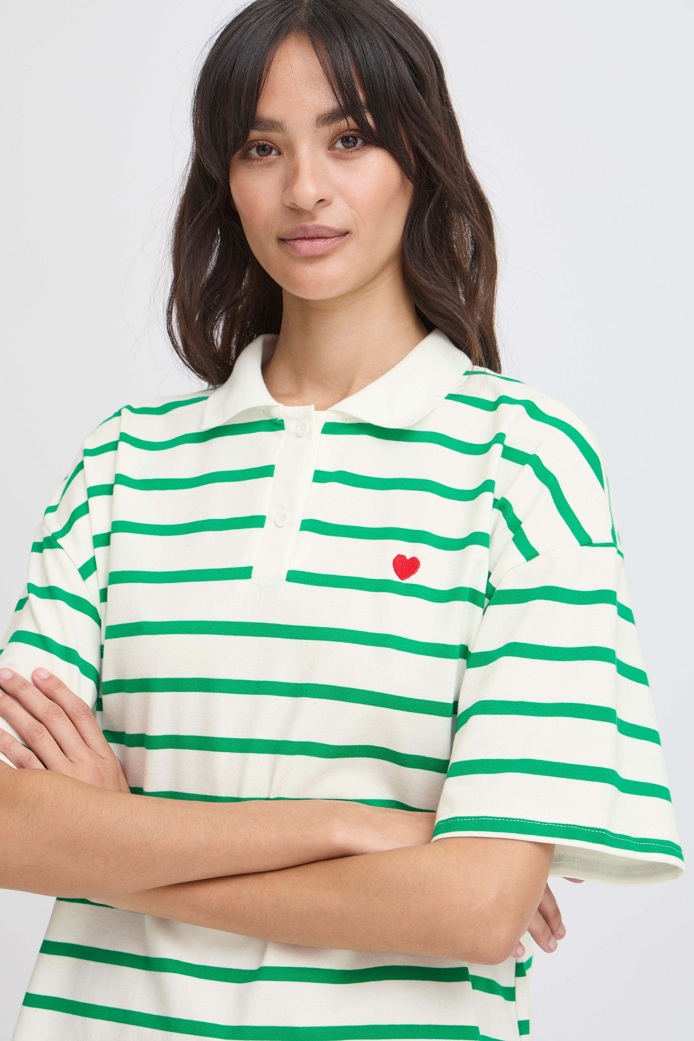 BXPRINTON SS POLOSHIRT - Jelly Bean Mix-Casual Tops- Hometown Style HTS, women's in store and online boutique located in Ingersoll, Ontario