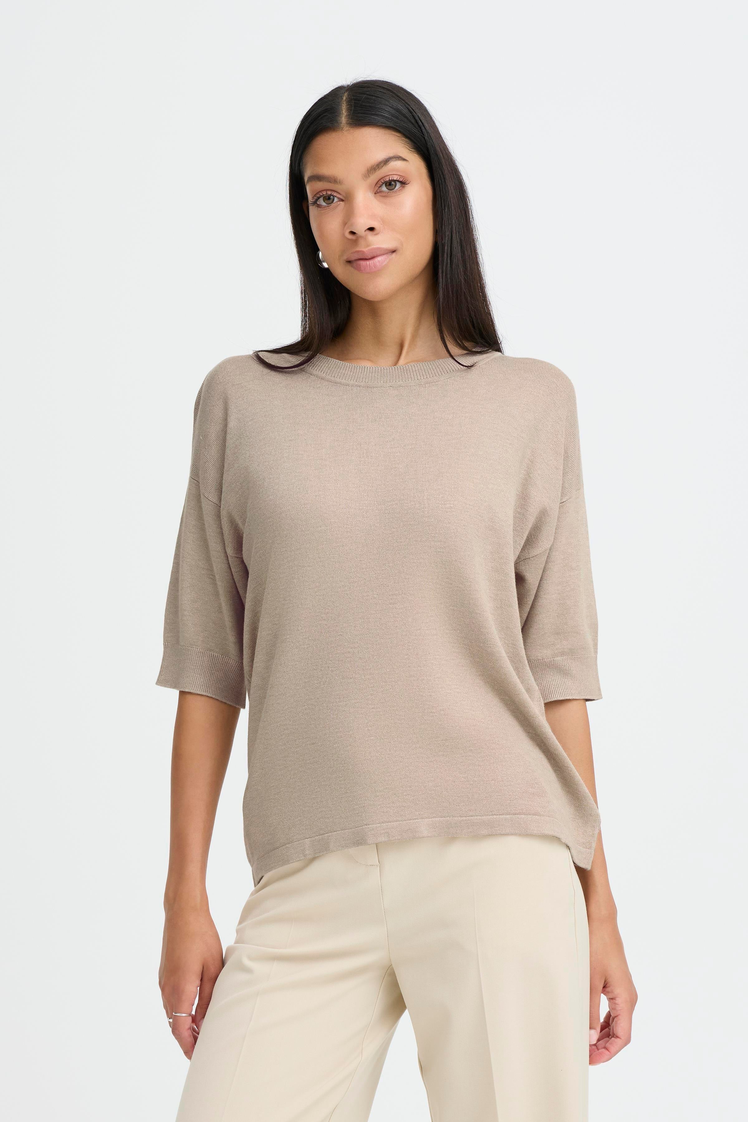 BYMMORLA TSHIRT - Humus Melange-Casual Tops- Hometown Style HTS, women's in store and online boutique located in Ingersoll, Ontario