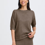 BYMMORLA TSHIRT- Walnut Melange-Sweaters and Cardigans- Hometown Style HTS, women's in store and online boutique located in Ingersoll, Ontario