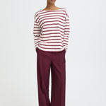 Byramsi Pullover - Fig Stripe-Casual Tops- Hometown Style HTS, women's in store and online boutique located in Ingersoll, Ontario