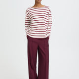 Byramsi Pullover - Fig Stripe-Casual Tops- Hometown Style HTS, women's in store and online boutique located in Ingersoll, Ontario