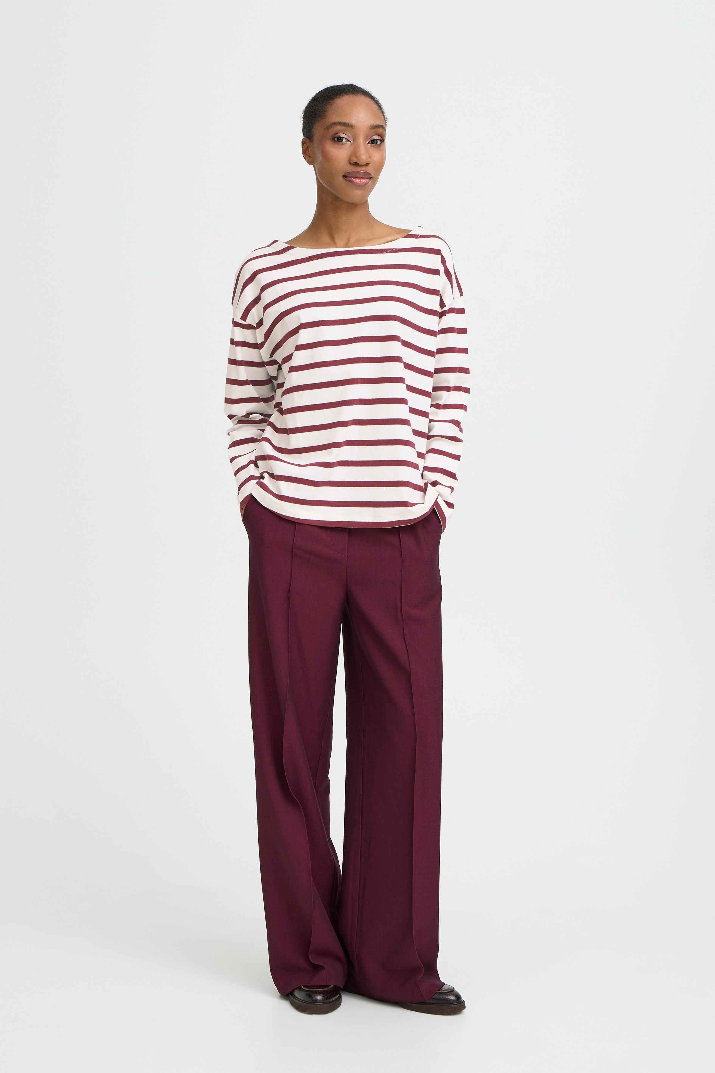 Byramsi Pullover - Fig Stripe-Casual Tops- Hometown Style HTS, women's in store and online boutique located in Ingersoll, Ontario