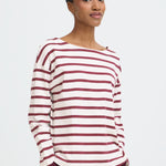 Byramsi Pullover - Fig Stripe-Casual Tops- Hometown Style HTS, women's in store and online boutique located in Ingersoll, Ontario