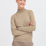 BYMMORLA ROLLNECK - Humus Melange-Sweaters and Cardigans- Hometown Style HTS, women's in store and online boutique located in Ingersoll, Ontario