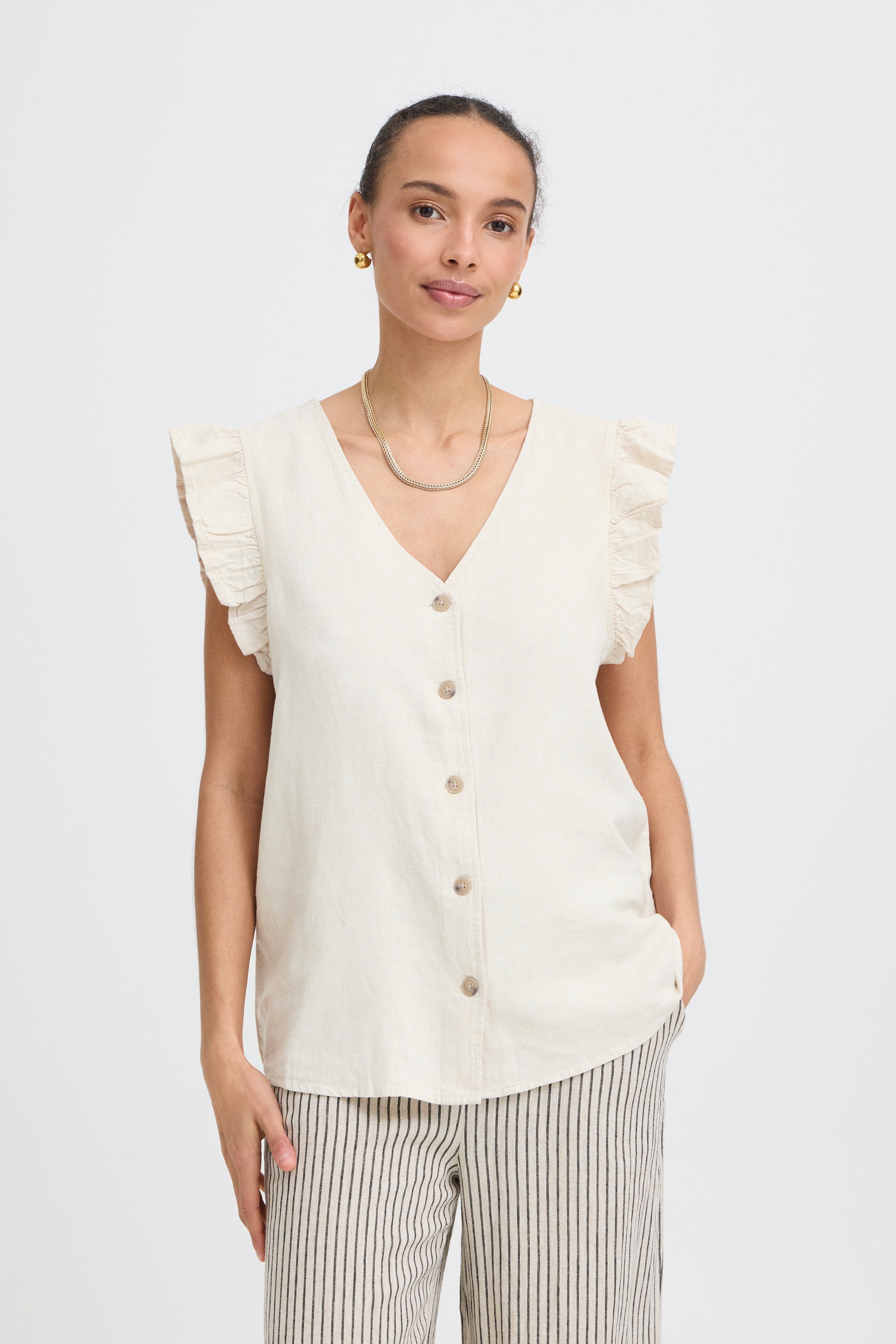 BYFALAKKA RUFFLE SHIRT-blouse- Hometown Style HTS, women's in store and online boutique located in Ingersoll, Ontario