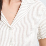 BYIRALINE SHIRT - LIGHT WOVEN - Hummus Mix-Casual Tops- Hometown Style HTS, women's in store and online boutique located in Ingersoll, Ontario