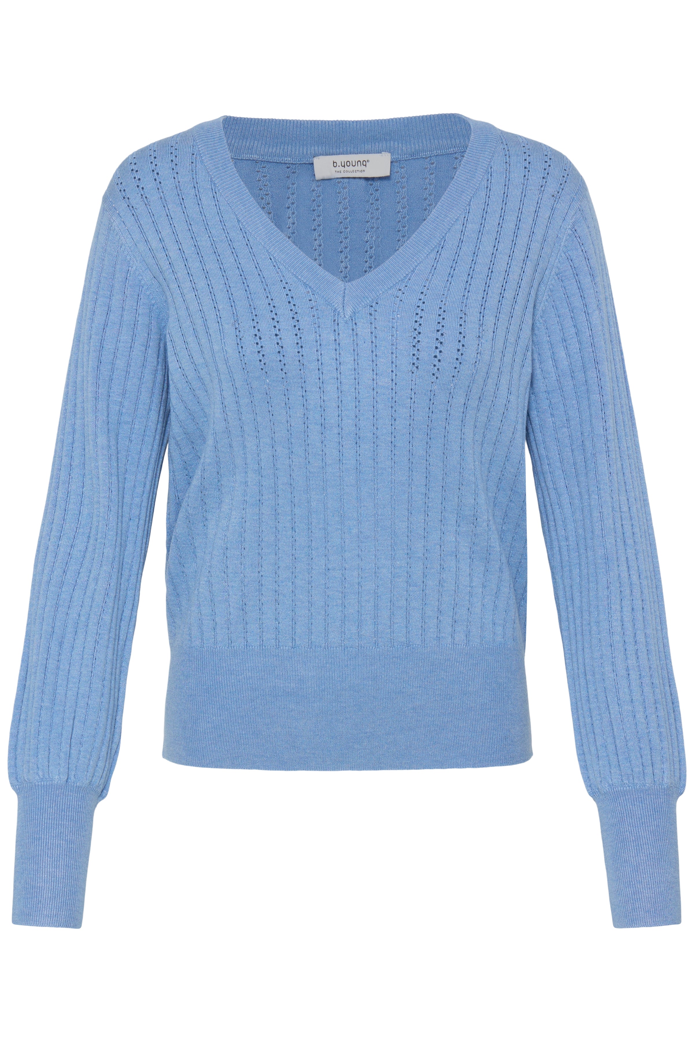 V NECK POINTELLE SWEATER-Casual Tops- Hometown Style HTS, women's in store and online boutique located in Ingersoll, Ontario