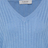 V NECK POINTELLE SWEATER-Casual Tops- Hometown Style HTS, women's in store and online boutique located in Ingersoll, Ontario