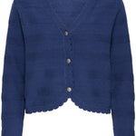 Textured scalloped knit cardigan -Navy-cardigan- Hometown Style HTS, women's in store and online boutique located in Ingersoll, Ontario