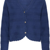 Textured scalloped knit cardigan -Navy-cardigan- Hometown Style HTS, women's in store and online boutique located in Ingersoll, Ontario