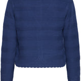 Textured scalloped knit cardigan -Navy-cardigan- Hometown Style HTS, women's in store and online boutique located in Ingersoll, Ontario