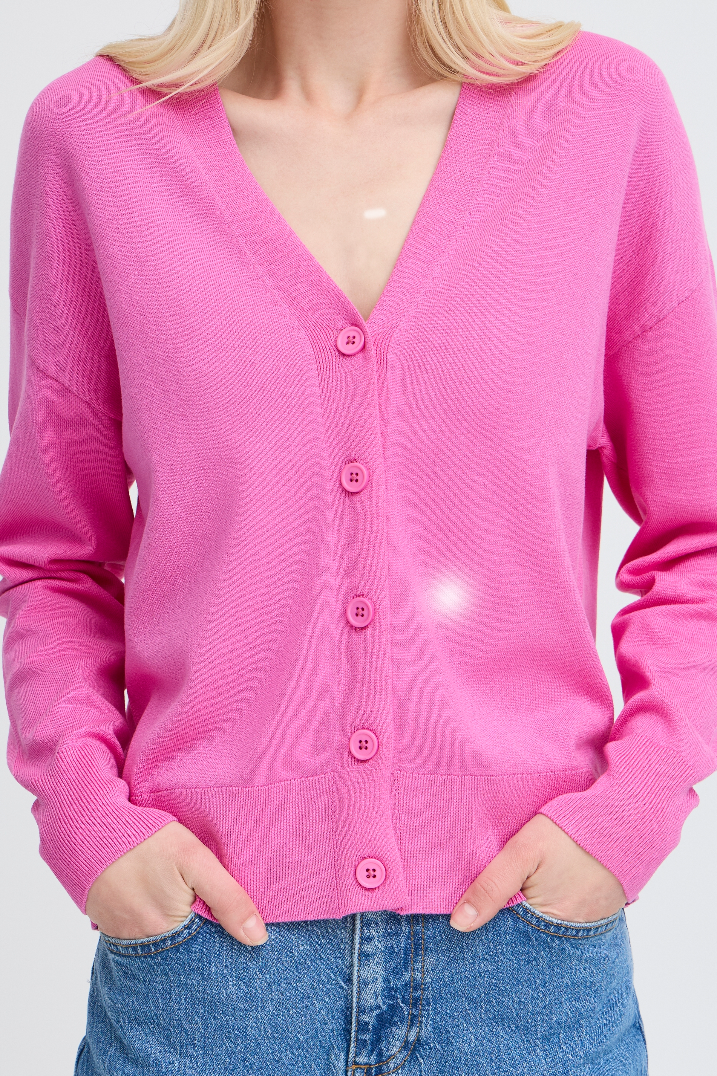 Lightweight Cardigan Pullover - Pink-cardigan- Hometown Style HTS, women's in store and online boutique located in Ingersoll, Ontario