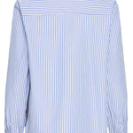 Button down, Cotton Shirt - Blue Stripe-blouse- Hometown Style HTS, women's in store and online boutique located in Ingersoll, Ontario