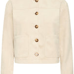 Light Suede Blazer Jacket - Cream-jacket- Hometown Style HTS, women's in store and online boutique located in Ingersoll, Ontario
