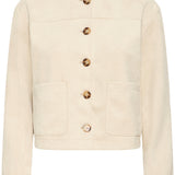 Light Suede Blazer Jacket - Cream-jacket- Hometown Style HTS, women's in store and online boutique located in Ingersoll, Ontario
