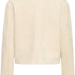 Light Suede Blazer Jacket - Cream-jacket- Hometown Style HTS, women's in store and online boutique located in Ingersoll, Ontario