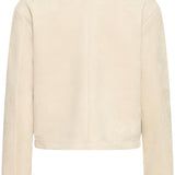 Light Suede Blazer Jacket - Cream-jacket- Hometown Style HTS, women's in store and online boutique located in Ingersoll, Ontario