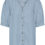 BYKOSMO V SS SHIRT - Light Blue-Blouses- Hometown Style HTS, women's in store and online boutique located in Ingersoll, Ontario