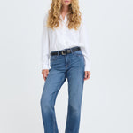 BYKAJANE STRAIGHT JEANS - Mid Blue-Denim- Hometown Style HTS, women's in store and online boutique located in Ingersoll, Ontario