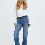 BYKAJANE STRAIGHT JEANS - Mid Blue-Denim- Hometown Style HTS, women's in store and online boutique located in Ingersoll, Ontario