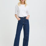 BYKAJANE STRAIGHT JEANS - Dark Blue-Denim- Hometown Style HTS, women's in store and online boutique located in Ingersoll, Ontario