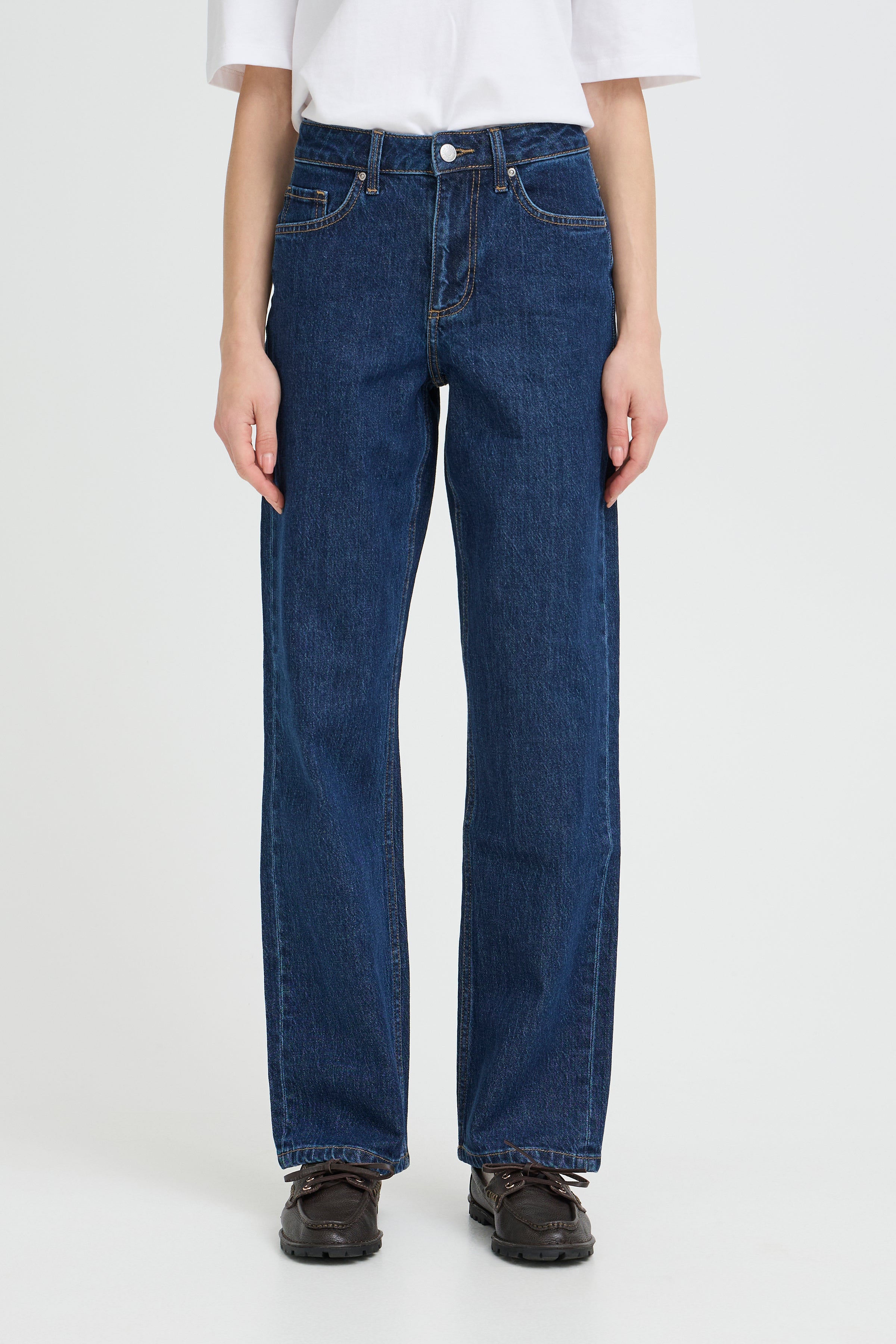 BYKAJANE STRAIGHT JEANS - Dark Blue-Denim- Hometown Style HTS, women's in store and online boutique located in Ingersoll, Ontario