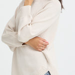 MODESTE TUNIC SWEATER - Oatmeal-Sweater- Hometown Style HTS, women's in store and online boutique located in Ingersoll, Ontario