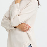 MODESTE TUNIC SWEATER - Oatmeal-Sweater- Hometown Style HTS, women's in store and online boutique located in Ingersoll, Ontario