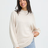 MODESTE TUNIC SWEATER - Oatmeal-Sweater- Hometown Style HTS, women's in store and online boutique located in Ingersoll, Ontario