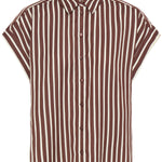 BYEVINO SHIRT - FRENCH ROAST STRIPE-casual shirt- Hometown Style HTS, women's in store and online boutique located in Ingersoll, Ontario