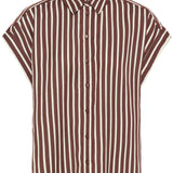 BYEVINO SHIRT - FRENCH ROAST STRIPE-casual shirt- Hometown Style HTS, women's in store and online boutique located in Ingersoll, Ontario