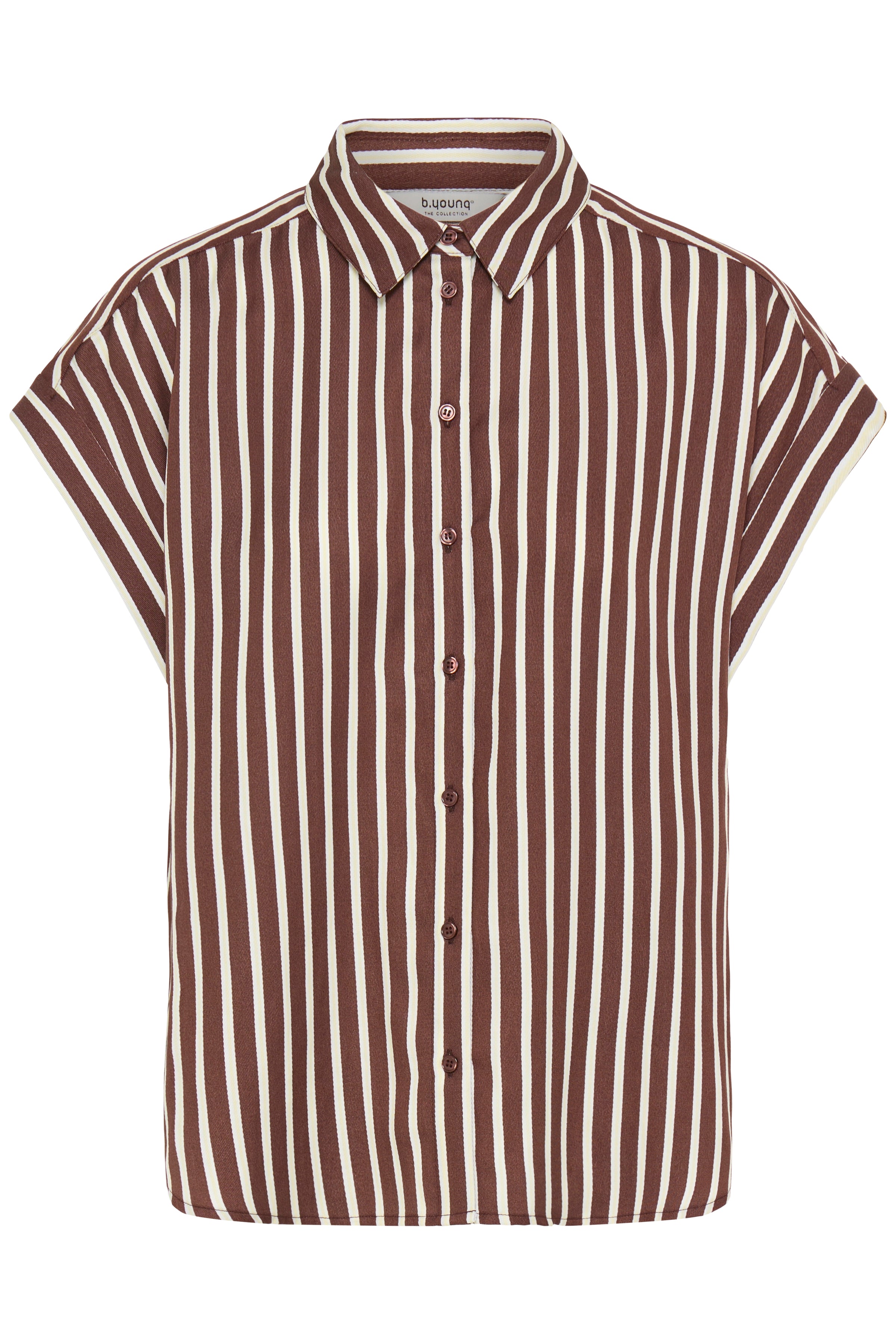 BYEVINO SHIRT - FRENCH ROAST STRIPE-casual shirt- Hometown Style HTS, women's in store and online boutique located in Ingersoll, Ontario