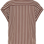 BYEVINO SHIRT - FRENCH ROAST STRIPE-casual shirt- Hometown Style HTS, women's in store and online boutique located in Ingersoll, Ontario