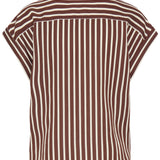 BYEVINO SHIRT - FRENCH ROAST STRIPE-casual shirt- Hometown Style HTS, women's in store and online boutique located in Ingersoll, Ontario