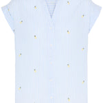 BYISILAS SHIRT - Blue Stripe-Casual Tops- Hometown Style HTS, women's in store and online boutique located in Ingersoll, Ontario